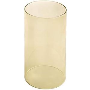 Light Golden Glass Hurricane Candle Holders 3.5" Wide 6" Tall, Light Golden Glass Cylinder Open Both Ends,Light Golden Lamp Shade (3.5x6) 12 pack