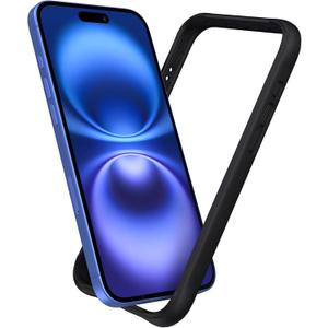 K TOMOTO Compatible with iPhone 16 Bumper Case (6.1 Inch), Liquid Silicone Frame Case [Shock-Absorb] [Raised Edge Protection] [Drop Protection] [Silky And Soft Touch], Black