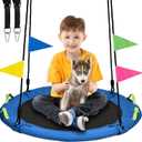 Tree Swing, Saucer Flying Swing 24 Inch for Kids, 900lbs Weight Capacity, with Adjustable Hanging Straps, for Backyard and Outdoor Playground, Gifts for Kids, Blue