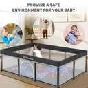 Taleco Gear Foldable Baby Play Pen with Mat, 50''x71'' Playpen for Babies and Toddlers, Playpen for Baby with Gate, Breathable,Foldable Travel Play Pen with 50 Ocean Balls