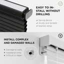 Joydeco No Tools No Drill Window Blinds for Indoor Windows, Blackout Shades Cellular Shades Cordless, No Drill Blinds for Windows, Window Shades for Home, Bedrooms, Doors (Black, 35" W x 64" H)