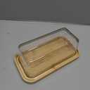 GREELUE Butter dish with lid for countertop and refrigerator, Butter container for West/East Coast Butter, Butter Keeper (Glass)