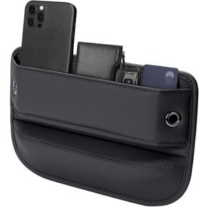 Premium Leather Car Seat Gap Filler Organizer (0.2-1.2" Gaps), Clever Gifts for Car SUV Truck Owners (Black, 1 Pack)