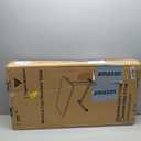 Vaunn Medical Pneumatic Adjustable Overbed Bedside Table with Wheels (Hospital and Home Use) (Black)