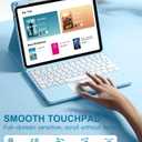 Harvopu Compatible with iPad Air 11 Inch & Air 5th/ Air 4th Generation Case with Keyboard - Multi-Touch Trackpad, 7-Color Backlit, Detachable Folio Keyboard Cover for Air 11-inch M4/M3/M2 (Sky Blue)