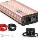 XWJNE Power Inverter 3000 Watt Pure Sine Wave 24V DC to 110V/120V AC 6000 Watt Peak with Remote Control and LED Display 2x2.4A USB Charging Ports & 3 AC Outlets Dual Cooling Fans Inverter