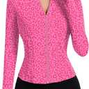 ZHENWEI Workout Jackets for Women Full Zip Up Cropped Athletic Long Sleeve Lightweight Slim Fit Running Tops with Pockets (Pink, XL)