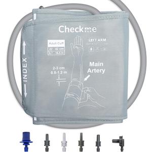 Checkme Large Blood Pressure Cuff for 8.6"-16.5"(22-42cm), Adult Upper Arm Cuff Compatible with Most BP Monitors, Replacement Cuff for Home Use with 6 Connectors