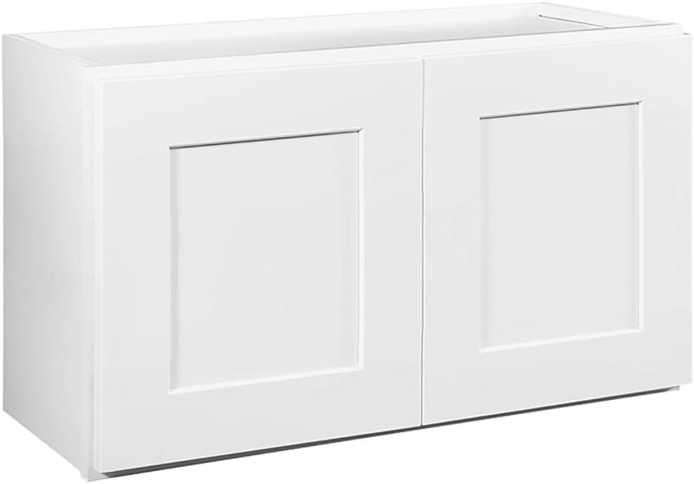 Brookings Shaker Unassembled Bridge Wall Kitchen Cabinet W3018, 30 W x 12 D x 18 H, Painted White with Sherwin Williams, Solid Wood  Design House, 561662 Brookings Shaker Unassembled Bridge Wall Kitchen Cabinet W3018, 30 W x 12 D x 18 H, Painted White with Sherwin Williams, Solid Wood  Design House, 561662