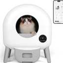 Self Cleaning Litter Box - Automatic Cat Litter Box self Cleaning, with 1 Roll Trash Bags and Mat, Small-White
