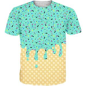 Move Dance Men Kids T-Shirts Ice Cream Crewneck Short Sleeve Summer Graphic Tees Top (M)