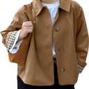 TITOMD Womens Cropped Trench Coat Spring Fashion 2026 Winter Jackets Lightweight Outfit Single Breasted Trendy Outwear (Dark Khaki, XL)