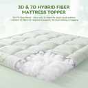 BDEUS Queen Mattress Topper Viscose Derived from Bamboo, 100% Waterproof Thick Pillow Top Mattress Pad for Back Pain Relief, Naturally Cooling for Hot Sleepers, Green