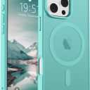 SUPFINE Magnetic for iPhone 16 Pro Case (Compatible with MagSafe) (Military Grade Drop Protection) Slim Translucent Matte Shockproof with Anti-Fingerprint Phone Case, Blue Green