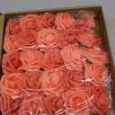 Artificial Flowers 25PCS Real Looking Mixed Living Coral Fake Roses with Stem for DIY Wedding Bouquets Centerpieces Baby Shower Party Home Decorations