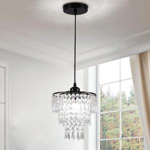 FRIXCHUR Black Small Crystal Chandelier Pendant Light Semi Flush Mount Ceiling Light for Hallway Foyer Closet Bedroom, 7.9 Inch FRIXCHUR Black Small Crystal Chandelier Pendant Light Semi Flush Mount Ceiling Light for Hallway Foyer Closet Bedroom, 7.9 Inch