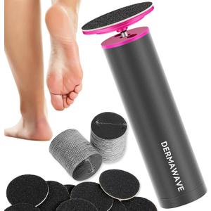 DERMAWAVE Electric Callus Remover for Feet with 60 Sandpaper Discs, Adjustable Speed Professional Foot File Electric Heel Grinder Sander Pedicure Tool for Men & Women