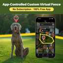 GPS Wireless Dog Collar Fence System - No Monthly Fee App Control, Custom Polygon Boundary & Remote Training, Free Phone Tracker for Up to 5 Pets, Virtual Electric Fence for Dogs, Black