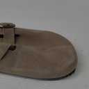 Women's Suede Clogs Leather Mules Comfort Cork Footbed Sandals Potato Shoes with Arch Support (8.5, Taupe)