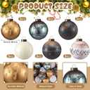 Syhood 12 Pcs Vintage Christmas Ball Ornaments 2.36'' Neutral Textured Christmas Ornaments Rustic Distressed Xmas Farmhouse Holiday Decor for Xmas Tree(Dark Color,Retro Style)