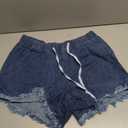 YOCUR Womens Lightweight Shorts Casual Baggy Trendy Hot Pants Elastic Waist Drawstring Comfy Shorts (Blue, M)