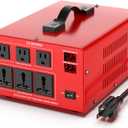 6000W Heavy Duty Voltage Converter Transformer Step Up 110V to 220V & Step Down 220V to 110V, Auto Input Recognition, 3 US & 3 Universal Outlets, LCD Display, Circuit Breaker for Travel & Home