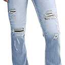 Flamingals Distressed Bootcut Jeans for Women Low Rise Jeans Ripped Flare Jeans Denim Pants XS