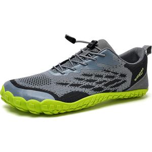 WateLves Water Shoes Men Women Beach Barefoot Aqua Socks Breathable Wide Swim Outdoor Walking Anti Slip Pool Shoes for Hiking Kayaking Diving Surfing (C-grey/Green)