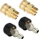 4 Pack Pressure Washer Quick Connect Kit, Quick Disconnect Kit, Metric M22 14mm to 3/8" Quick Connect Kit, 5000 PSI