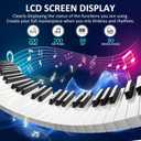 88 Key Piano Keyboard, Electric Digital Piano with Semi Weighted Keys, Keyboard Piano with Sustain Pedal, Power Supply, Stand, Carrying Case, Headphones, USB-MIDI Compatibility, for Beginner Adults