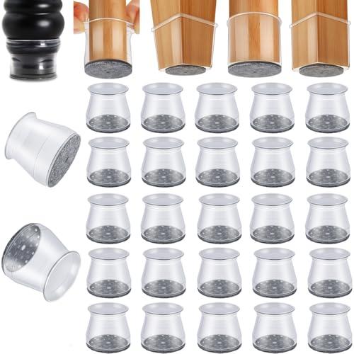 RKELA 48 Pack Chair Leg Floor Protectors, Furniture Feet Protectors for Hardwood Floors,Silicone Caps with Felt Pads, Anti-Scuff Reduce Noise(Fit:1-5/16" to 2")