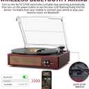 Vinyl Record Player with 2 Stereo Speakers Belt-Driven Vintage Turntables 3 Speed 3 Size Wireless Bluetooth Playback AUX-in RCA Out Headphone LP Vinyl Players Auto Stop Red Wood