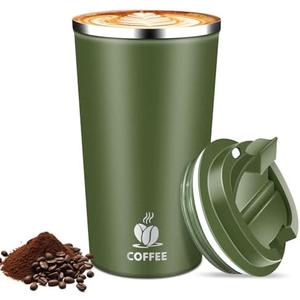 Hwawhin 17oz Insulated Travel Coffee Mug with Flip Lid – Leakproof Stainless Steel Insulated Coffee Tumblers, Reuable Coffee Cup for Hot & Cold Drinks, Perfect for Camping & On-the-Go