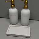 Prus Waso Gold Soap Dispenser Bathroom Set, Hand and Lotion Dispenser with Stainless Steel Pump, Perfect for Modern Bathroom Decor. (Gold)