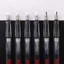 Vctitil 6-Piece Calligraphy Fountain Pen Set - Art Ink Pens with Flower Bodies, Flat Tips, Tibetan & Arabic Letter Designs (0.7mm, 1.1mm, 1.5mm, 1.9mm, 2.5mm, 2.9mm)