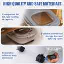 Collapsible Dog Food Storage Container with Lids, Airtight Rice Flour Cereal Sugar Cat Pet Bird Seed Containers Dispenser Bin Bucket with Rolling Wheel, 20 25 30 Lbs Plastic Sealable Kitchen Holder (Black)