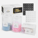 Laundry Pod Storage Container Set | Two 3L Glass Jars & One Acrylic Dryer Sheet Container with Bamboo Lids – Includes 2 Scoops, 60 Waterproof Laundry Labels – Dishwasher Safe