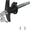 Truck Cap T-Handle Lock for Camper Shell Replacement Locking Latch Parts, Truck Bed Topper Door Locking Accessories Kit with Keys - L