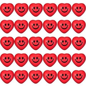 15  Pieces Heart Stress Relief Balls, Smile Funny Face Mini Foam Balls for School Carnival Reward, Valentine Party Gift Bag Fillers(Red)