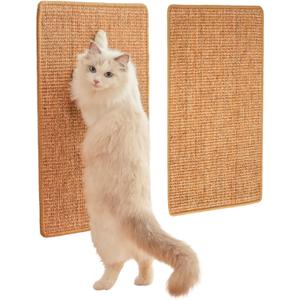 2Pack Cat Scratcher Mat,23.6 X 15.7 Inch,sisal cat scratchers for Indoor Cats,cat Scratch pad,cat Scratching Board,cat Scratching Post,sisal Rug Carpet,cat Scratch Furniture Protector,Brown