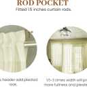 Dreaming Casa Solid Sheer Curtains 96 Inches Long Ivory Rod Pocket Voile Draperies for Bedroom Living Room, 2 Panels, Each 100" W x 96" L