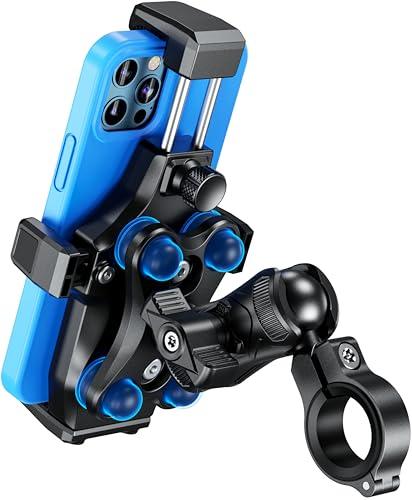 Kewig Motorcycle Phone Mount- [Vibration Dampener] [High-Speed Secure Lock] Motorcycle Cell Phone Holder, Bike Phone Handlebar Mount for 4.7-7.2" Smartphone