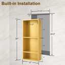 SaniteModar Stainless Steel Shower Niche Insert 12" x 30" Brushed Gold
