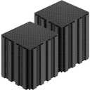 Huwena 100 Pack Rubber Floor Tiles Interlocking Tiles Drainage Mat 10" x 10" Rubber Deck Non Slip Modular Interlocking Cushion Pool Deck Mat for Garage Patio Greenhouse Outdoor Indoor Black