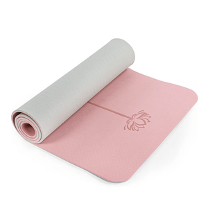 Non Slip, Pilates Fitness Mats, Eco Friendly, Anti-Tear 1/4" Thick Yoga Mats for Women, Exercise Mats for Home Workout with Carrying Sling (72"x24", Parfait Pink & Gray)