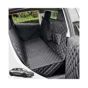 PETICON Dog Seat Covers for Tesla Model 3 & Y Back Seat with 2 Pack Door Protectors, 100% Waterproof Dog Hammock for Tesla with Mesh Window & Headrest Protection Prevents Scratches and Scuffs