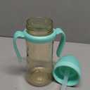 GROSMIMI Spill Proof no Spill Magic Sippy Cup with Straw with Handle for Baby and Toddlers, Customizable, PPSU, BPA Free 10 oz (Aqua green)