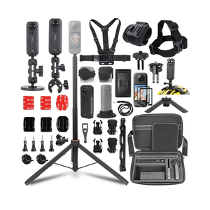 PellKing Accessories Kit for Insta360 X5,Included Carrying Case with Belt,135cm Selfie Stick Tripod,Aluminium Handlebar Clamp.2 Pcs Metal 1/4" Adapter,Magnetic Mount,4 Pcs Body Strap Mount,and Other