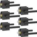 Amerdeco 6 Pack Matte Black Privacy Door Handles, Heavy Duty Interior Bedroom Door Lever, Door Handles Interior for Bathroom