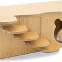 Wooden Hamster Hideout, Luxury Small Animal Hamster House with 2 Rooms and Funny Climbing Ladder Hamster Exercise Toys for Dwarf Hamster, Rat, Gerbil, Mouse (Yellow, Arch)